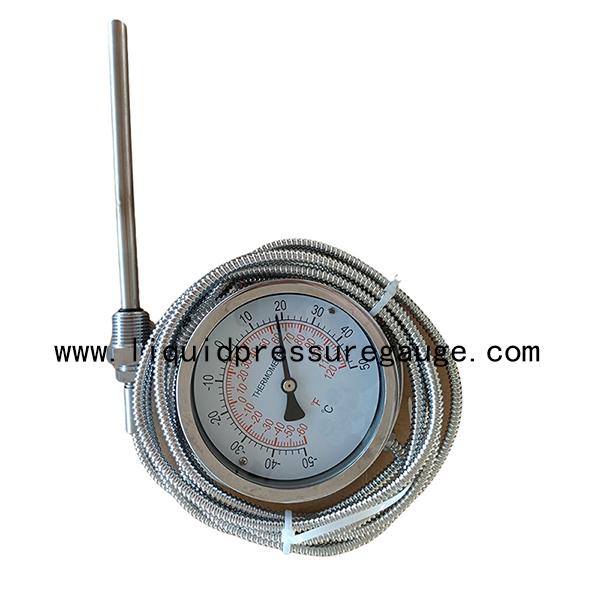 4" Capillary Type Temperature Gauge 3m Stainless Steel Capillary