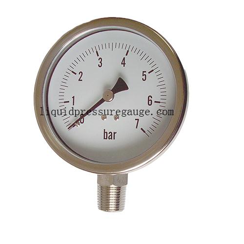 Stainless Steel Liquid Filled Pressure Gauge 1/4 NPT Dry Pressure Gauge
