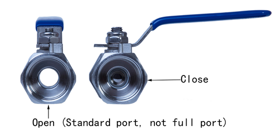 Stainless steel ball valve NPT, female to female,1 PC type standard port valve for water,oil and gas.