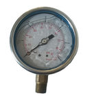 4" Liquid Pressure Gauge,zero adjustable pointer,0-90 psi ,lower mount, 1/2 NPT, stainless steel case and brass internal