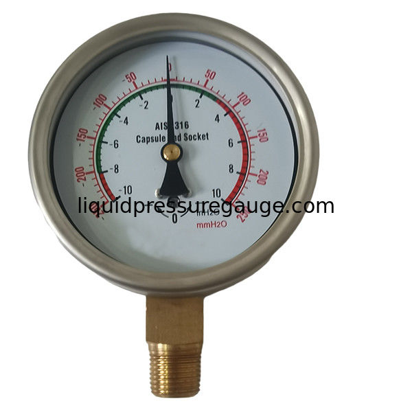 4" 250mbar Capsule Low Pressure Gauge
