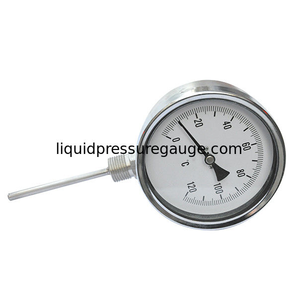 4'' 100MM SS Case Industrial Bimetal Thermometer 1/2 NPT Bimetal Strip Thermometer