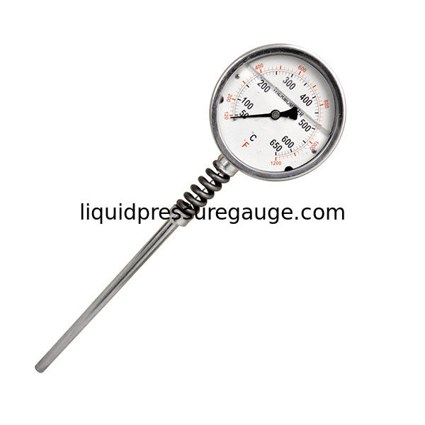2.5'' 63MM 1/2 BSP Industrial Bimetal Thermometer Temperature Gauge 100mm Stem