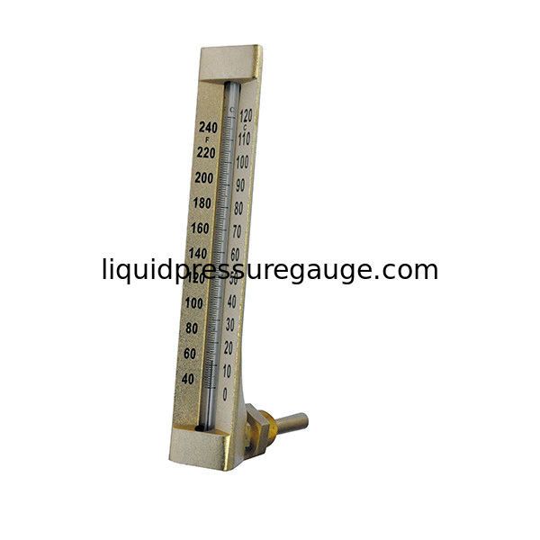 Red Liquid inside 60MM 90deg Industrial Glass Thermometers 3/4'' BSP
