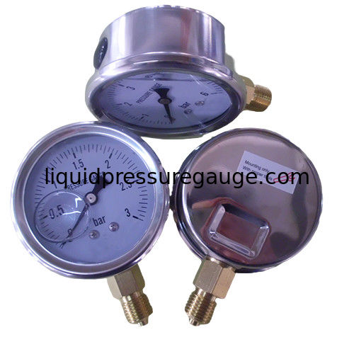 3 bar 2-1/2 Inch single Scale Pressure Gauge 1/4 BSP lower mount stainless steel
