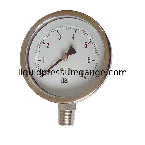 Stainless Steel Liquid Filled Pressure Gauge 1/4 NPT Dry Pressure Gauge