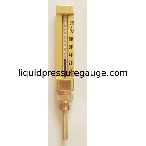 Liquid Filled Glass 200mm 120deg V Shape Mercury Filled Thermometer 3/8"BSP