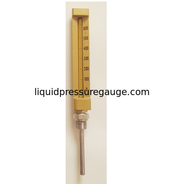 Liquid Temperature 600C 150mm Industrial Glass Thermometers 1/4'' NPT