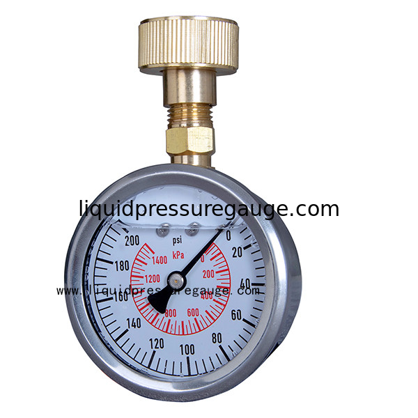 Glycerine Liquid Filled Water Pressure Test Gauge 200Psi 3/4" Thread
