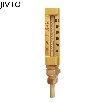 V Line 160MM 100 Deg Industrial Glass Thermometers 3/4