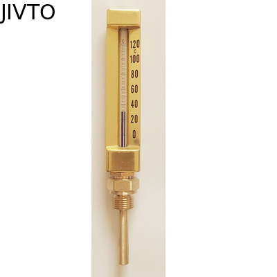 Liquid Filled Glass 200mm 120deg V Shape Mercury Filled Thermometer 3/8